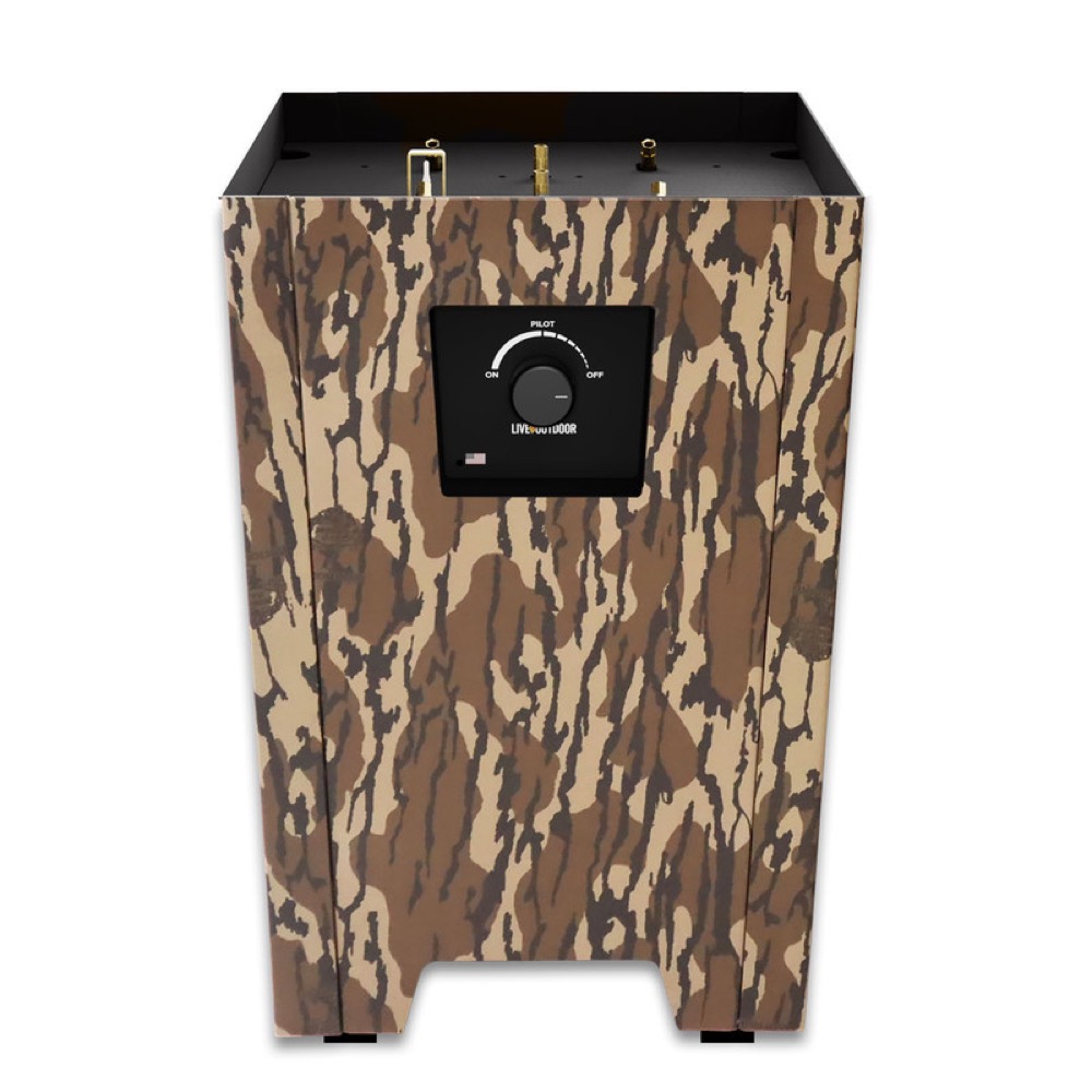 Warming Trends FireStorm Series I 12 Inch Square Powder Coated Steel 65000 BTU Portable Propane Fire Pit with Carry Bag   Mossy Oak Bottomland