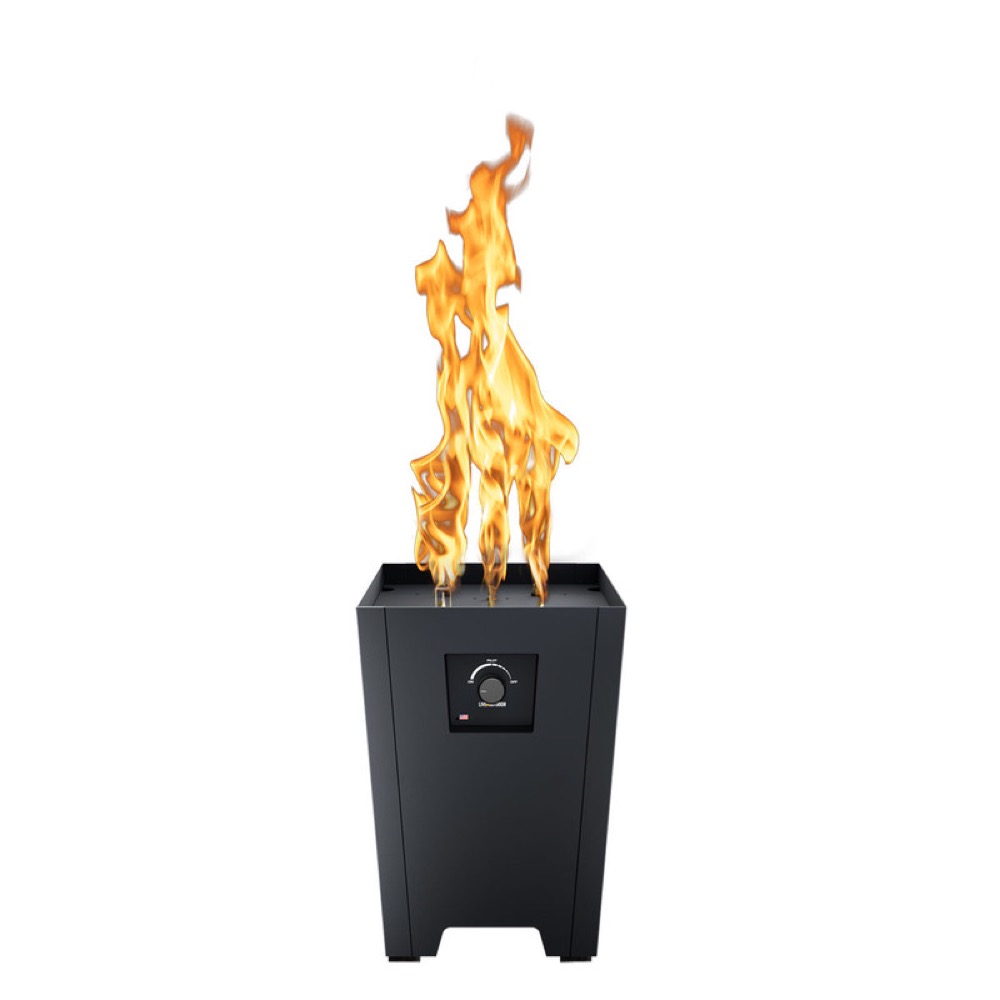 Warming Trends FireStorm Series I 12 Inch Square Powder Coated Steel 65000 BTU Portable Propane Fire Pit with Carry Bag   Black