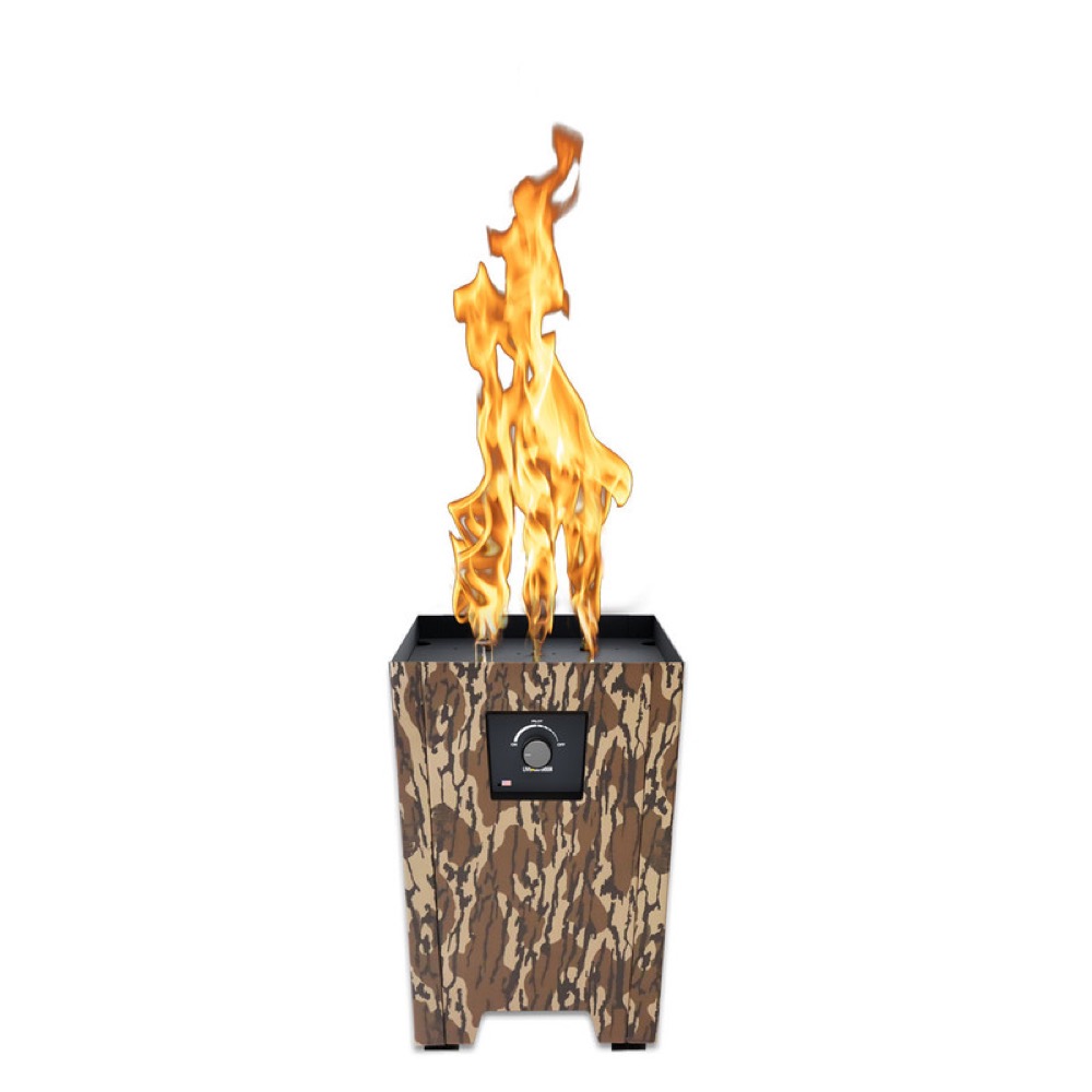 Warming Trends FireStorm Series I 12 Inch Square Powder Coated Steel 65000 BTU Portable Propane Fire Pit with Carry Bag   Mossy Oak Bottomland