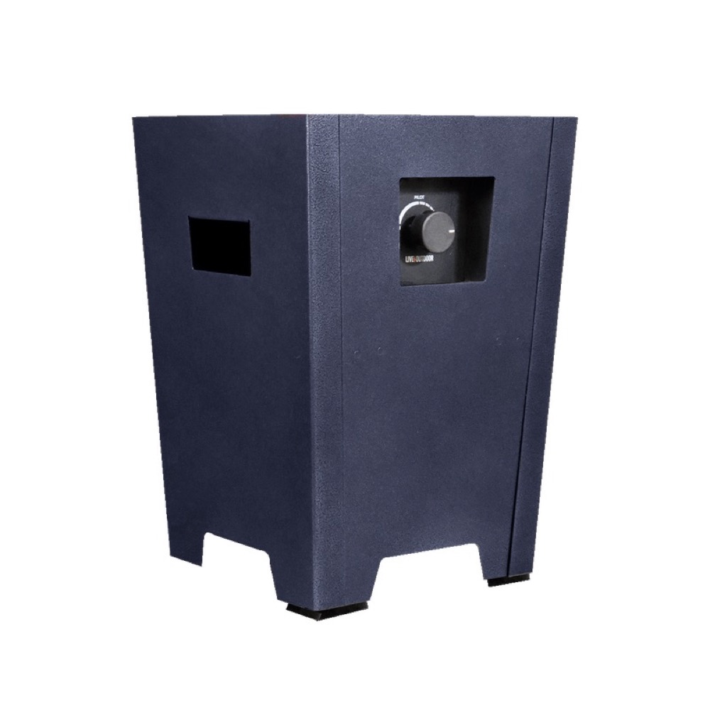 Warming Trends FireStorm Series I 12 Inch Square Powder Coated Steel 65000 BTU Portable Propane Fire Pit with Carry Bag   Blue