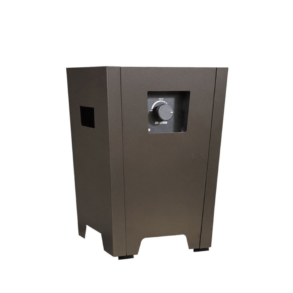 Warming Trends FireStorm Series I 12 Inch Square Powder Coated Steel 65000 BTU Portable Propane Fire Pit with Carry Bag   Bronze