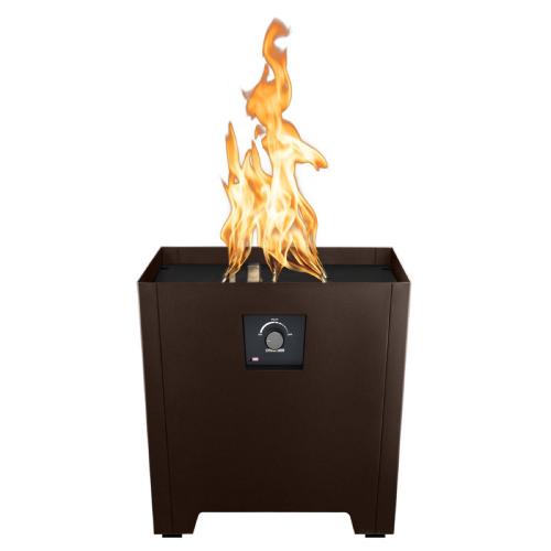 Warming Trends FireStorm Series II 18 Inch Square Powder Coated Steel 65000 BTU Portable Propane Fire Pit with Carry Bag   Bronze