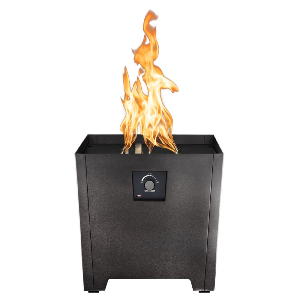 Warming Trends FireStorm Series II 18 Inch Square Powder Coated Steel 65000 BTU Portable Propane Fire Pit with Carry Bag   Gray