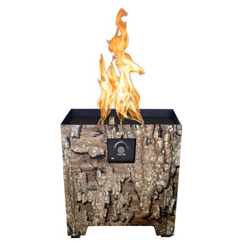 Warming Trends FireStorm Series II 18 Inch Square Powder Coated Steel 65000 BTU Portable Propane Fire Pit with Carry Bag   Realtree Timber