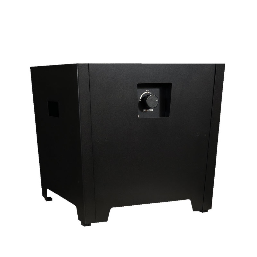 Warming Trends FireStorm Series II 18 Inch Square Powder Coated Steel 65000 BTU Portable Propane Fire Pit with Carry Bag   Black