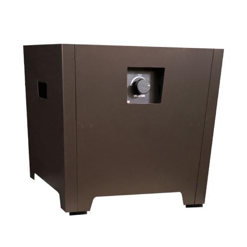 Warming Trends FireStorm Series II 18 Inch Square Powder Coated Steel 65000 BTU Portable Propane Fire Pit with Carry Bag   Bronze