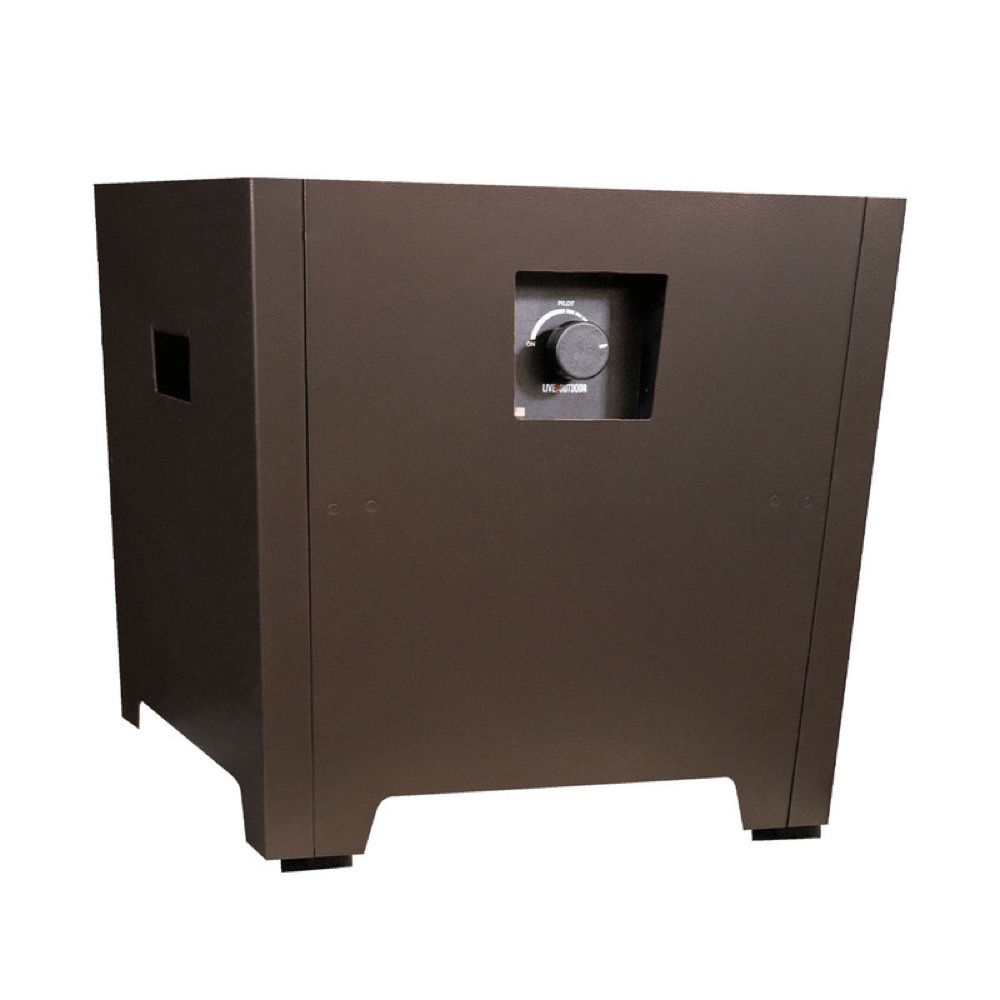 Warming Trends FireStorm Series II 18 Inch Square Powder Coated Steel 65000 BTU Portable Propane Fire Pit with Carry Bag   Bronze