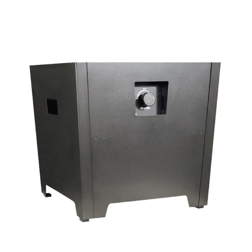 Warming Trends FireStorm Series II 18 Inch Square Powder Coated Steel 65000 BTU Portable Propane Fire Pit with Carry Bag   Gray