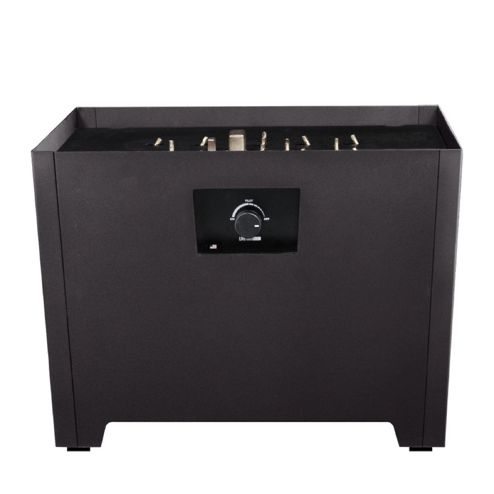 Warming Trends FireStorm Series III 24 Inch Rectangular Powder Coated Steel 65000 BTU Portable Propane Fire Pit with Carry Bag   Gray