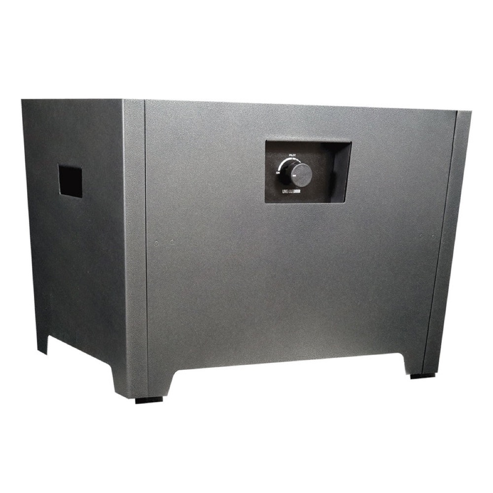 Warming Trends FireStorm Series III 24 Inch Rectangular Powder Coated Steel 65000 BTU Portable Propane Fire Pit with Carry Bag   Gray