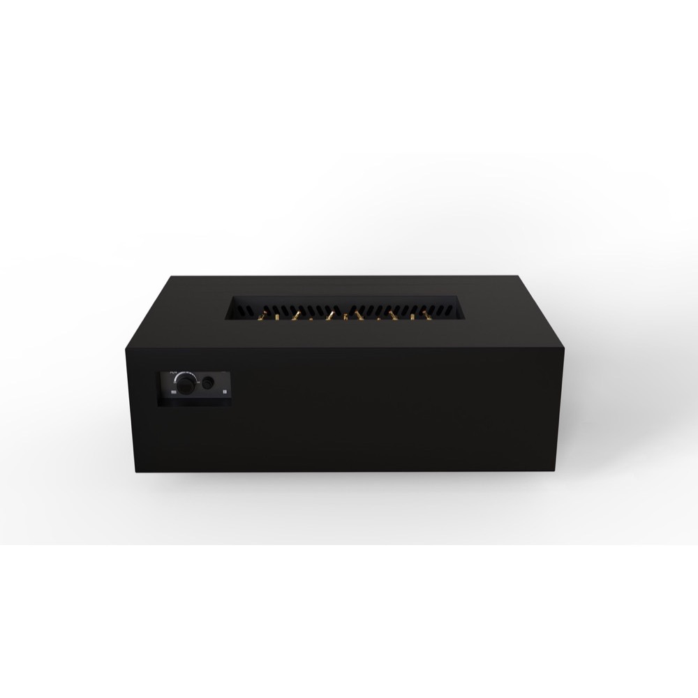 Warming Trends AON 48 Inch Rectangular Powder Coated Steel 170000 BTU Propane Fire Pit Table with Push Button Spark Ignition   Black