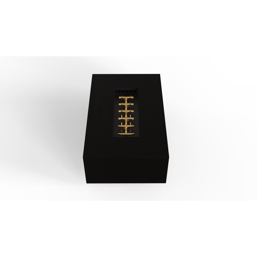 Warming Trends AON 48 Inch Rectangular Powder Coated Steel 170000 BTU Propane Fire Pit Table with Push Button Spark Ignition   Black