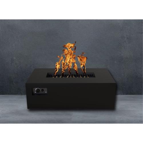 Warming Trends AON 48 Inch Rectangular Powder Coated Steel 170000 BTU Propane Fire Pit Table with Push Button Spark Ignition   Black