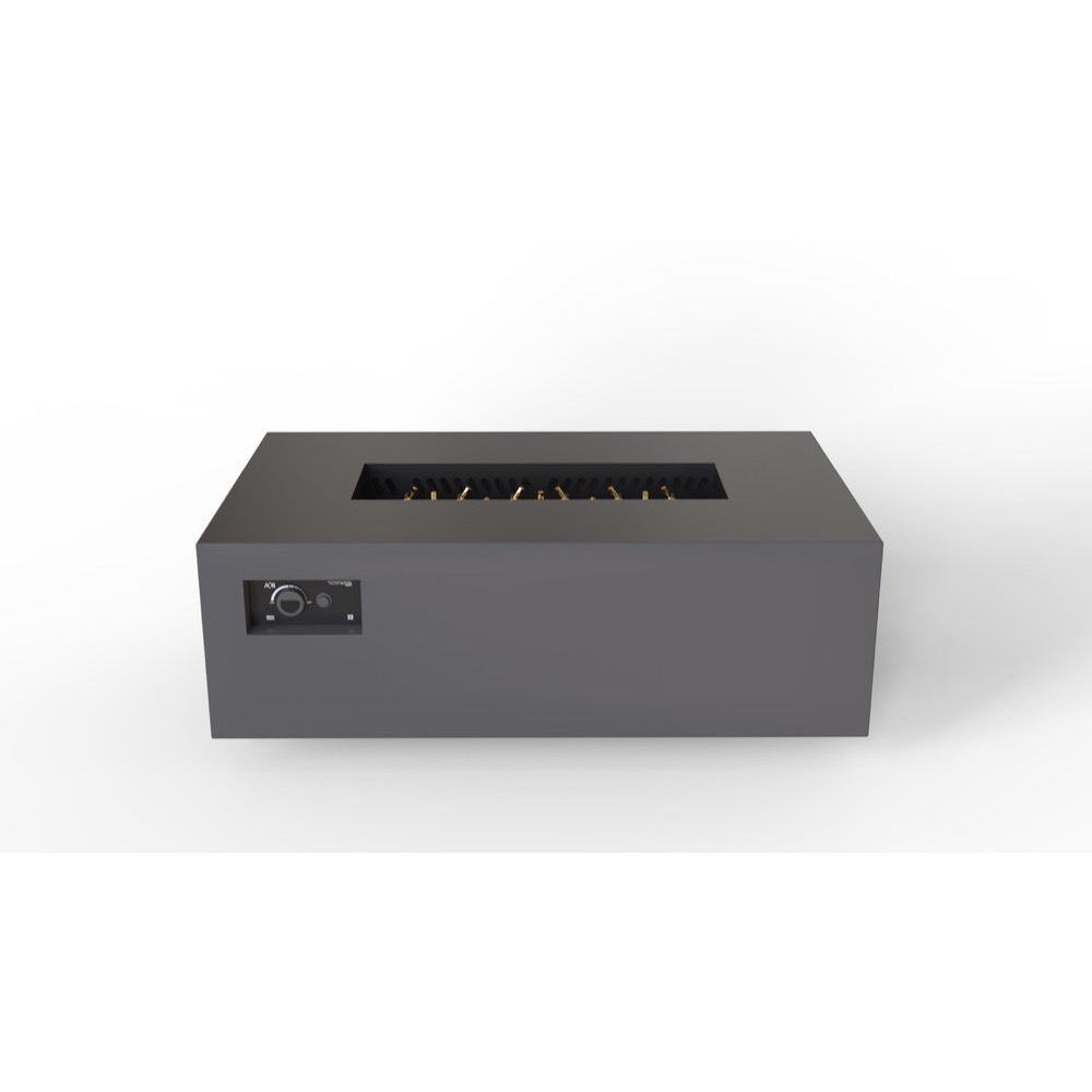 Warming Trends AON 48 Inch Rectangular Powder Coated Steel 170000 BTU Propane Fire Pit Table with Push Button Spark Ignition   Charcoal