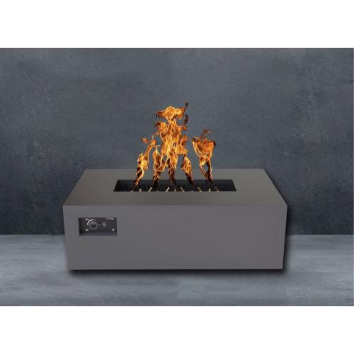 Warming Trends AON 48 Inch Rectangular Powder Coated Steel 170000 BTU Propane Fire Pit Table with Push Button Spark Ignition   Charcoal