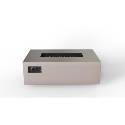 Warming Trends AON 48 Inch Rectangular Powder Coated Steel 170000 BTU Propane Fire Pit Table with Push Button Spark Ignition   Sand Pebble