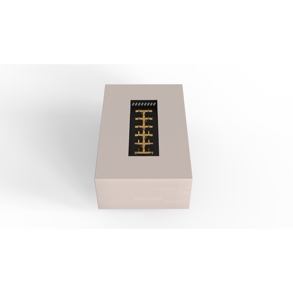 Warming Trends AON 48 Inch Rectangular Powder Coated Steel 170000 BTU Propane Fire Pit Table with Push Button Spark Ignition   Sand Pebble