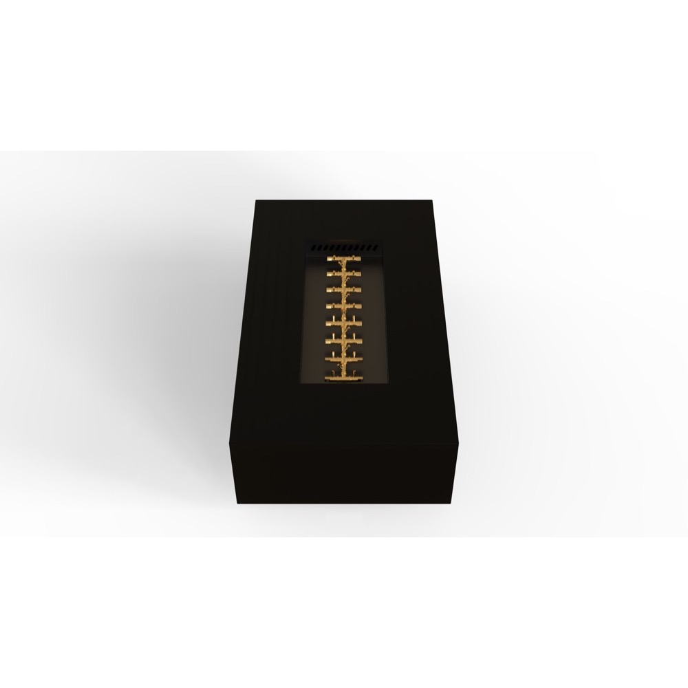 Warming Trends AON 60 Inch Rectangular Powder Coated Steel 230000 BTU Propane Fire Pit Table with Push Button Spark Ignition   Black