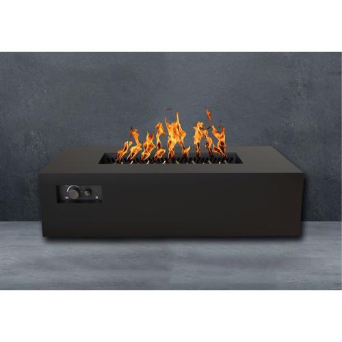 Warming Trends AON 60 Inch Rectangular Powder Coated Steel 230000 BTU Propane Fire Pit Table with Push Button Spark Ignition   Black