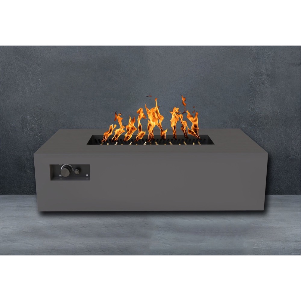 Warming Trends AON 60 Inch Rectangular Powder Coated Steel 230000 BTU Propane Fire Pit Table with Push Button Spark Ignition   Charcoal