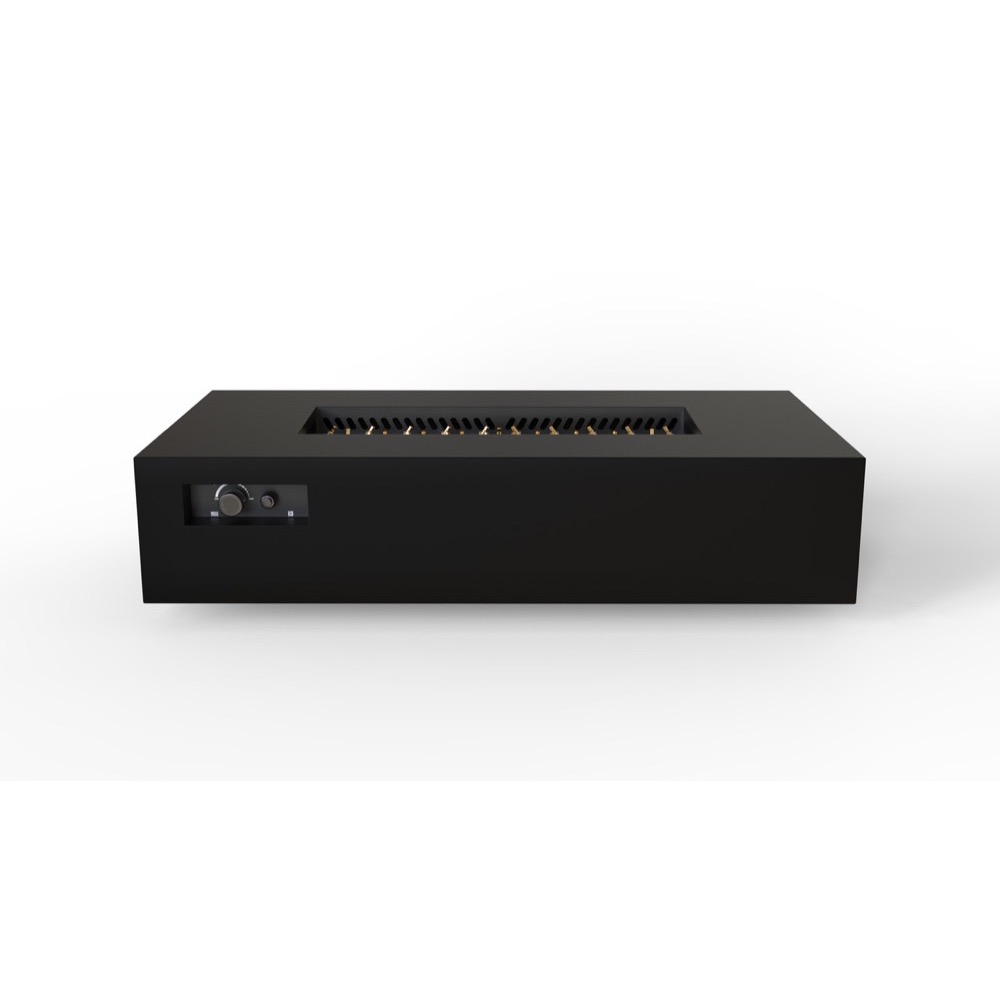 Warming Trends AON 72 Inch Rectangular Powder Coated Steel 290000 BTU Propane Fire Pit Table with Push Button Spark Ignition   Black