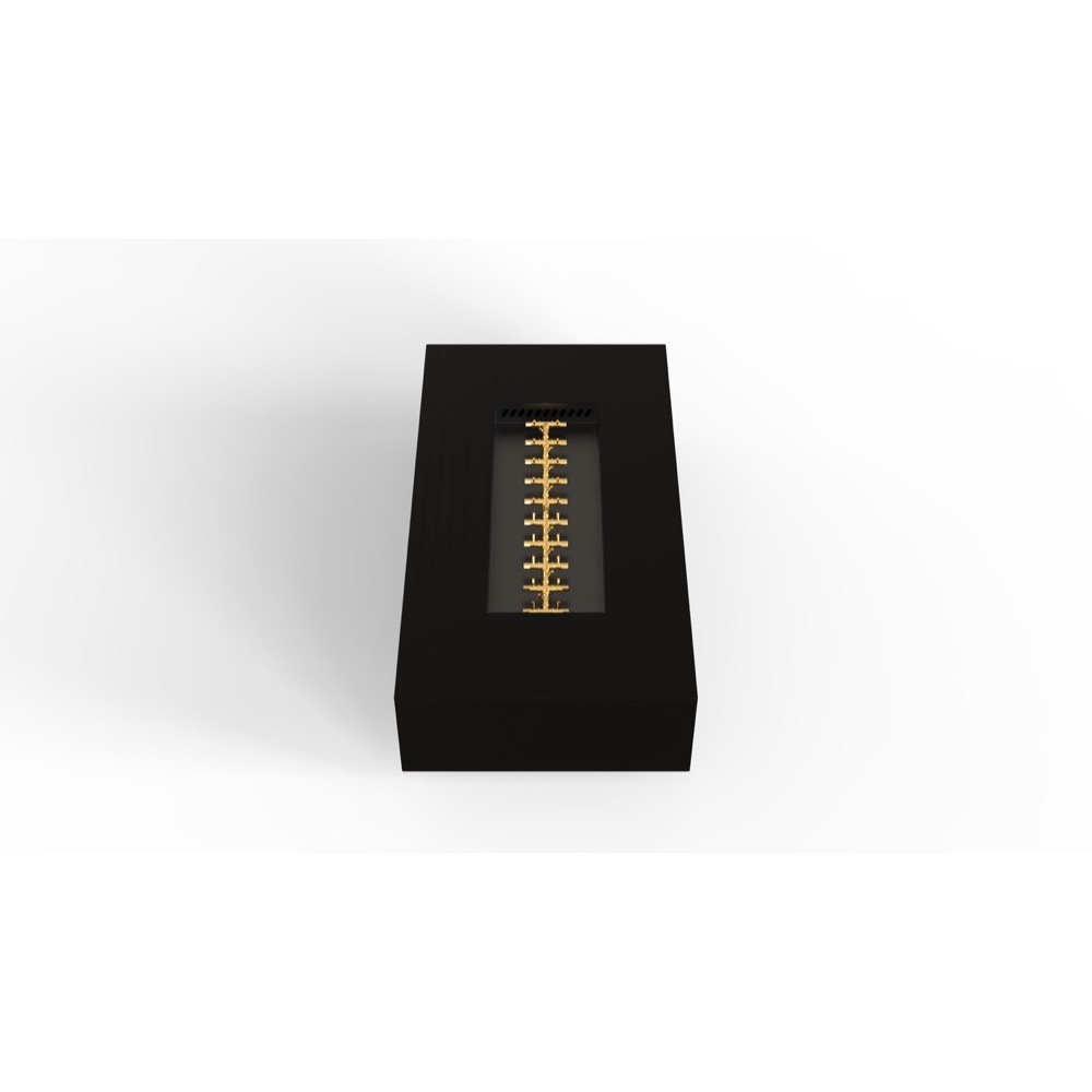 Warming Trends AON 72 Inch Rectangular Powder Coated Steel 290000 BTU Propane Fire Pit Table with Push Button Spark Ignition   Black