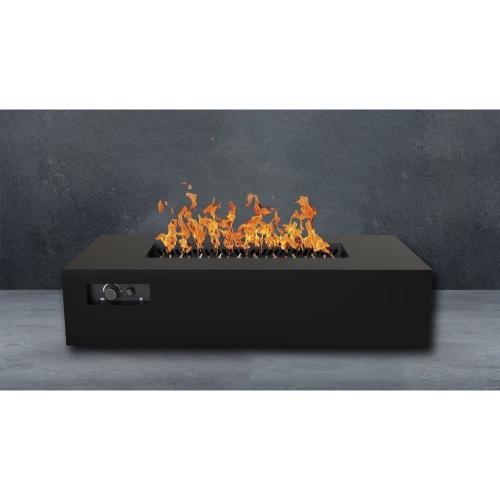 Warming Trends AON 72 Inch Rectangular Powder Coated Steel 290000 BTU Propane Fire Pit Table with Push Button Spark Ignition   Black