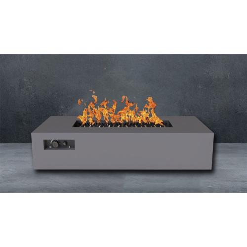 Warming Trends AON 72 Inch Rectangular Powder Coated Steel 290000 BTU Propane Fire Pit Table with Push Button Spark Ignition   Charcoal