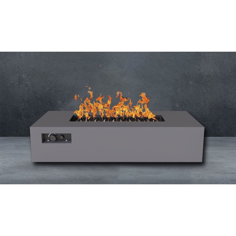 Warming Trends AON 72 Inch Rectangular Powder Coated Steel 290000 BTU Propane Fire Pit Table with Push Button Spark Ignition   Charcoal