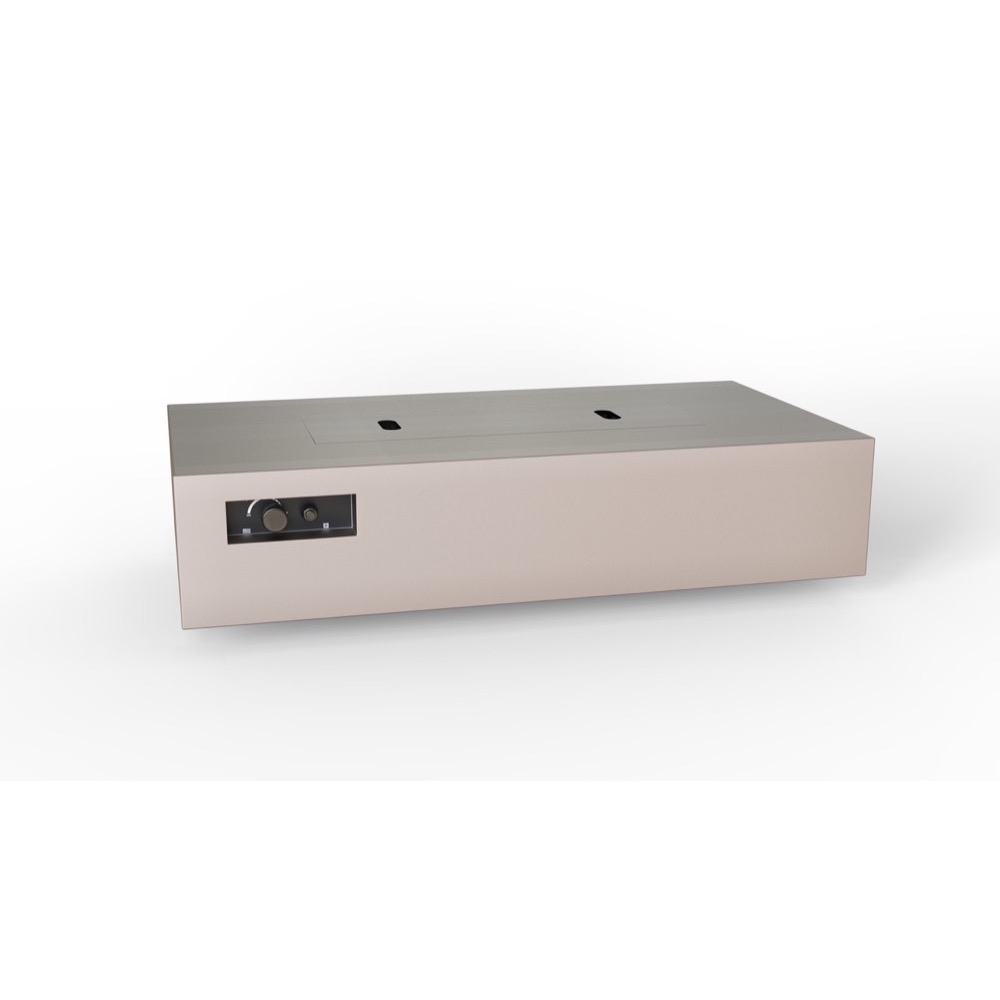 Warming Trends AON 72 Inch Rectangular Powder Coated Steel 290000 BTU Propane Fire Pit Table with Push Button Spark Ignition   Sand Pebble