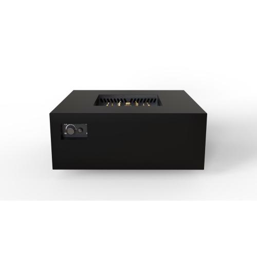 Warming Trends AON 40 Inch Square Powder Coated Steel 140000 BTU Propane Fire Pit Table with Push Button Spark Ignition   Black