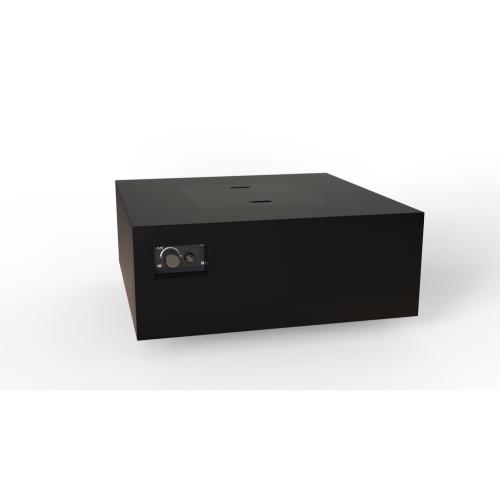 Warming Trends AON 40 Inch Square Powder Coated Steel 140000 BTU Propane Fire Pit Table with Push Button Spark Ignition   Black