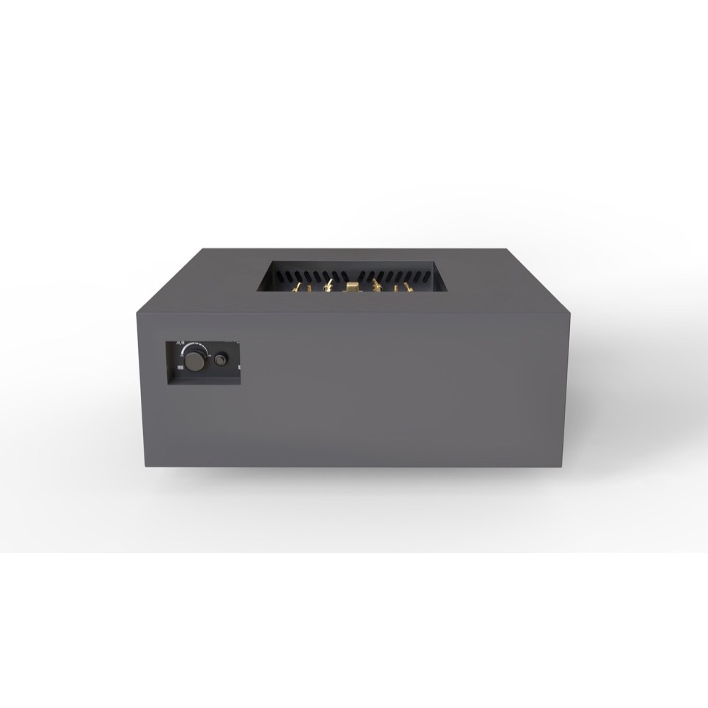 Warming Trends AON 40 Inch Square Powder Coated Steel 140000 BTU Propane Fire Pit Table with Mercury Push Button Ignition   Charcoal