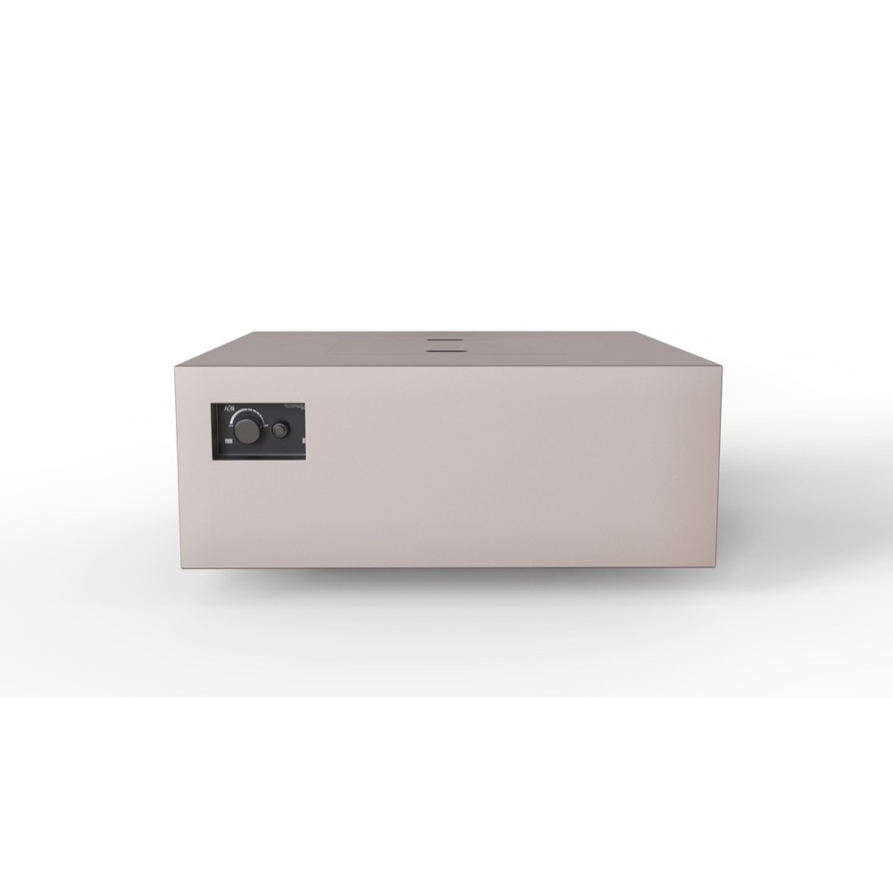 Warming Trends AON 40 Inch Square Powder Coated Steel 140000 BTU Propane Fire Pit Table with Push Button Spark Ignition   Sand Pebble