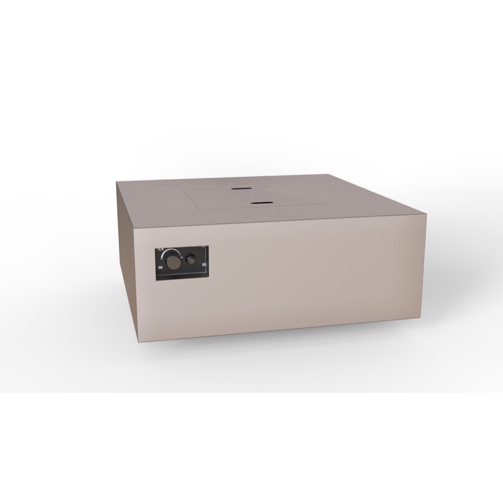 Warming Trends AON 40 Inch Square Powder Coated Steel 140000 BTU Propane Fire Pit Table with Push Button Spark Ignition   Sand Pebble