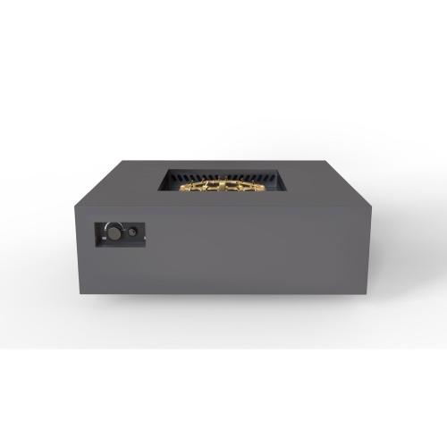 Warming Trends AON 48 Inch Square Powder Coated Steel 180000 BTU Propane Fire Pit Table with Push Button Spark Ignition   Charcoal