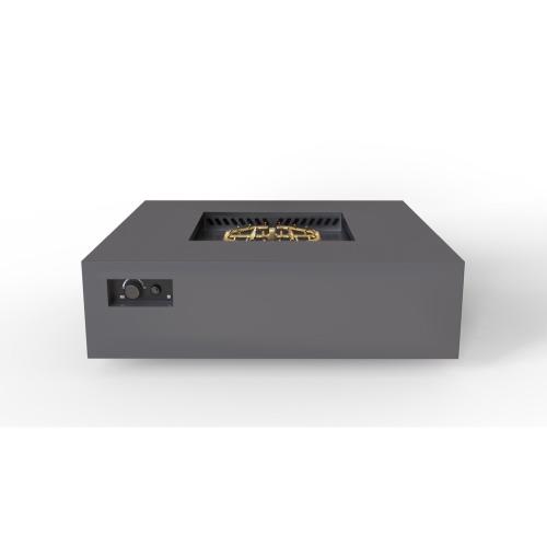 Warming Trends AON 56 Inch Square Powder Coated Steel 280000 BTU Propane Fire Pit Table with Push Button Spark Ignition   Charcoal