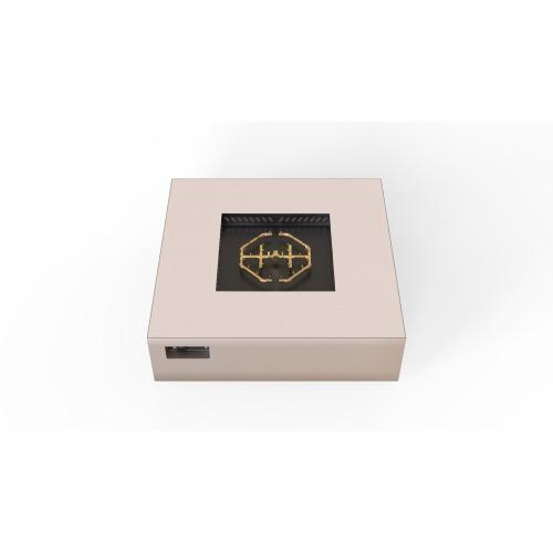 Warming Trends AON 56 Inch Square Powder Coated Steel 280000 BTU Propane Fire Pit Table with Push Button Spark Ignition   Sand Pebble