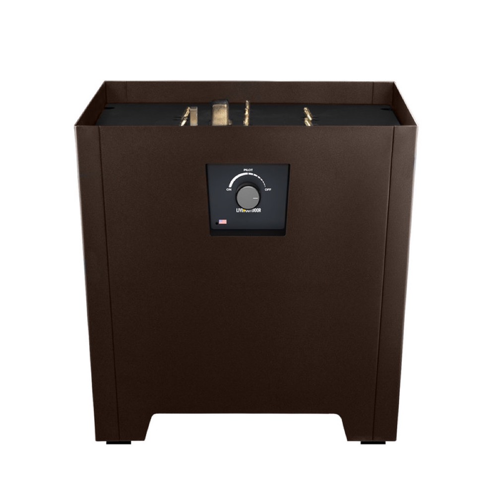 Warming Trends FireStorm Series II 18 Inch Square Powder Coated Steel 65000 BTU Portable Propane Fire Pit with Carry Bag   Bronze