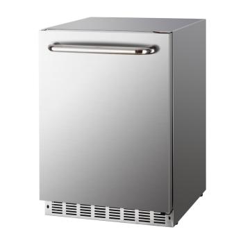 Crown Verity 24 Inch Stainless Steel Outdoor Refrigerator with Locking Door350