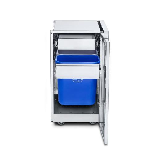 Crown Verity Infinite Series 18 Inch Stainless Steel Cabinet Module with Garbage Bin Holder  and  Single Drawer
