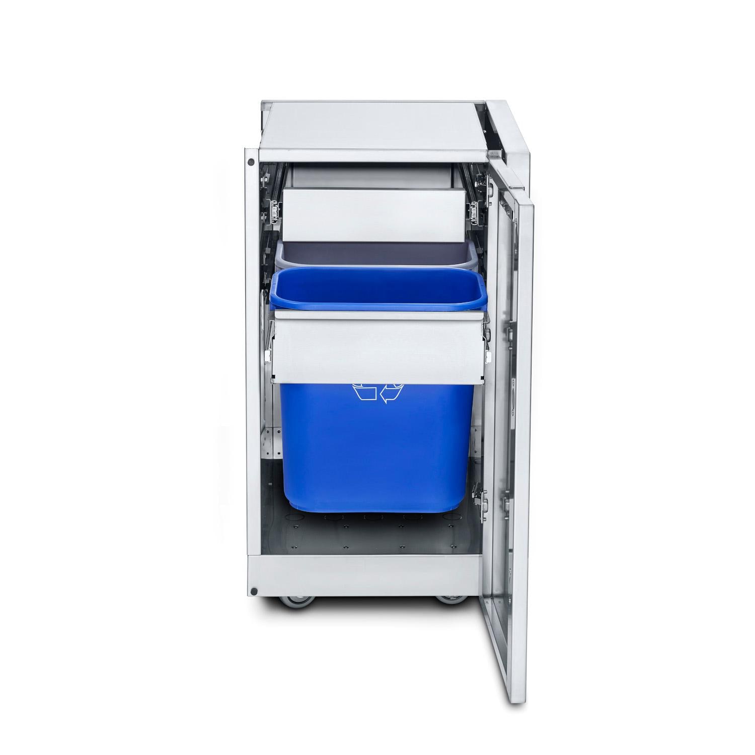 Crown Verity Infinite Series 18 Inch Stainless Steel Cabinet Module with Garbage Bin Holder  and  Single Drawer