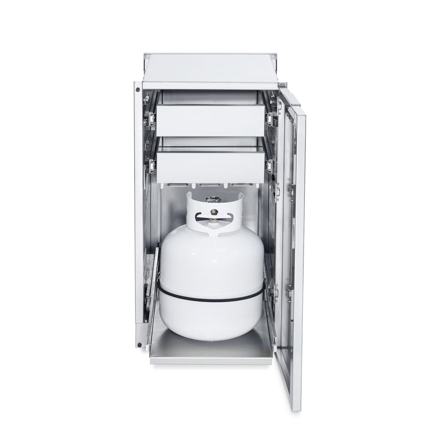 Crown Verity Infinite Series 18 Inch Stainless Steel Cabinet Module with Propane Tank Holder  and  Two Drawers