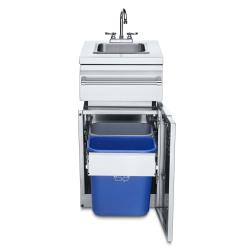 Crown Verity Infinite Series 18 Inch Stainless Steel Cabinet Module with Sink and Garbage Bin Holder250
