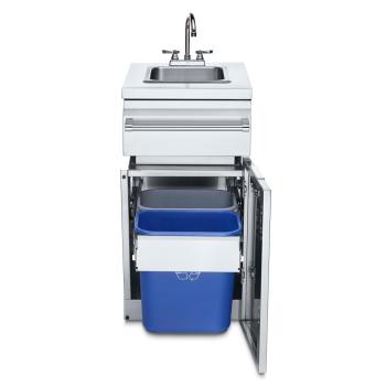 Crown Verity Infinite Series 18 Inch Stainless Steel Cabinet Module with Sink and Garbage Bin Holder350