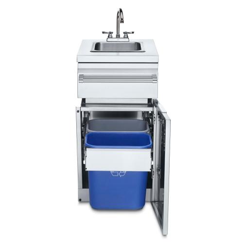 Crown Verity Infinite Series 18 Inch Stainless Steel Cabinet Module with Sink  and  Garbage Bin Holder