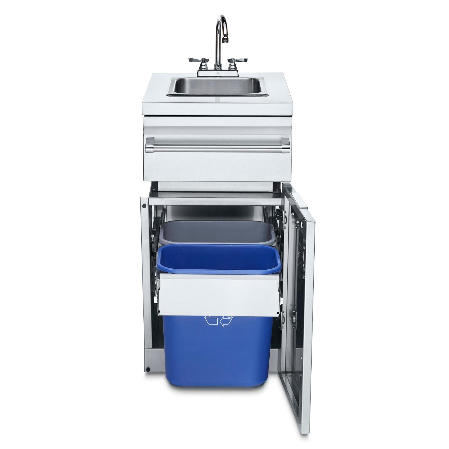 Crown Verity Infinite Series 18 Inch Stainless Steel Cabinet Module with Sink  and  Garbage Bin Holder