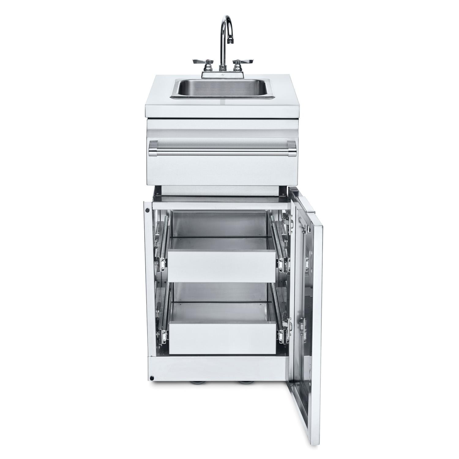 Crown Verity Infinite Series 18 Inch Stainless Steel Cabinet Module with Sink  and  Two Drawers