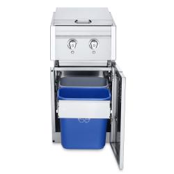 Crown Verity Infinite Series 18 Inch Stainless Steel Freestanding Cabinet Module with Gas Double Side Burner Light Package and Garbage Bin Holder250