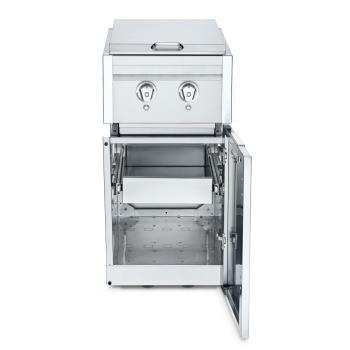 Crown Verity Infinite Series 18 Inch Stainless Steel Freestanding Cabinet Module with Gas Double Side Burner Light Package and Single Drawer350
